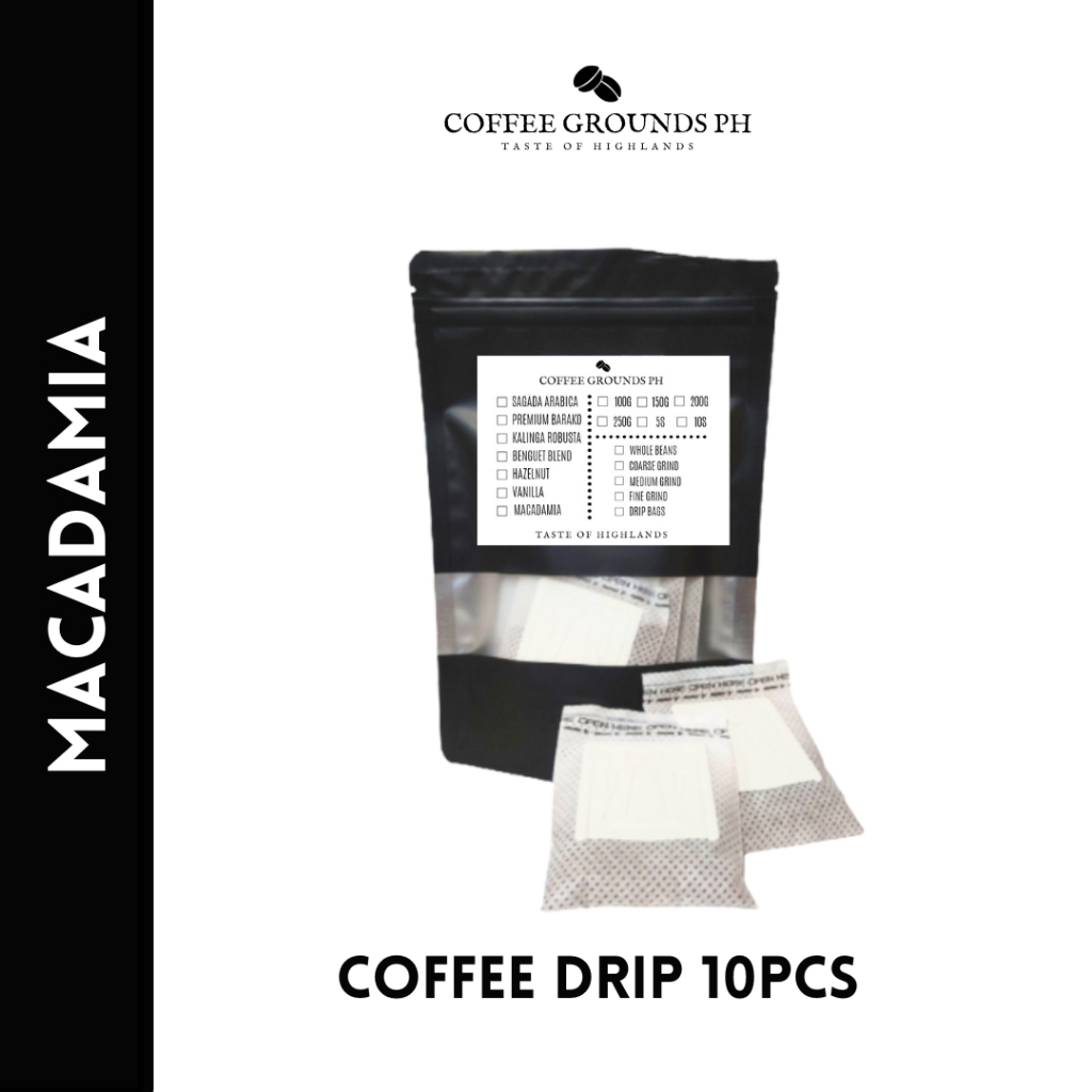 Coffee Grounds PH Hazelnut Drip Coffee Bags Pour Over Coffee 5s/10s
