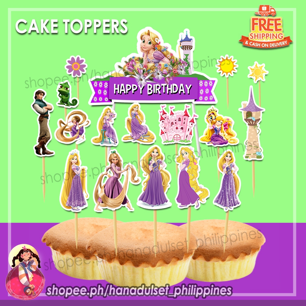 Rapunzel Cake Topper SET Happy Birthday | Shopee Philippines