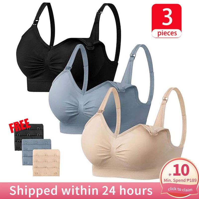 Nursing Bra Women's Sleeping Wirefree Breastfeeding Maternity Bra with ...