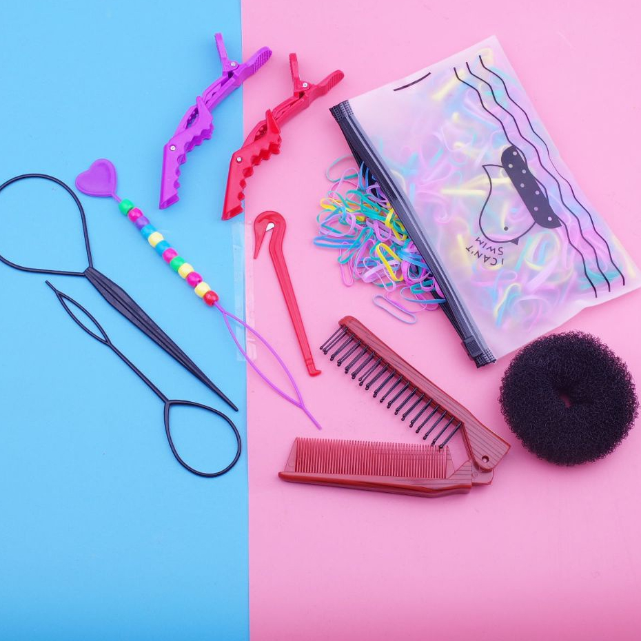 Tools for folding hair pieces, braiding hair set sponge,sanrio hair