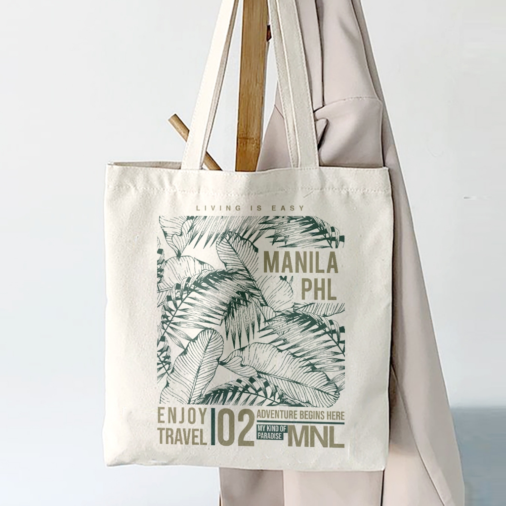 MANILA Destinations Design Bags Fashion travel Tote Bag White Canvas ...