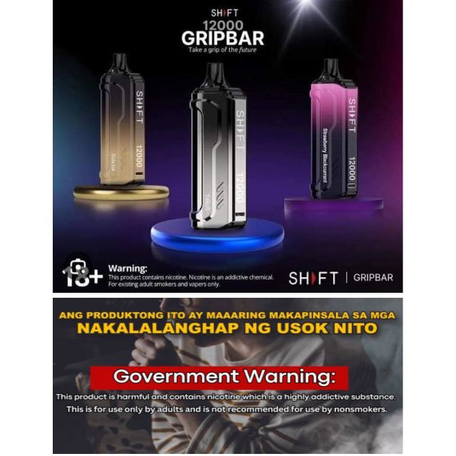 SHFT Gripbar 12,000 Puffs Disposable (LANYARD INCLUDED) | Shopee ...