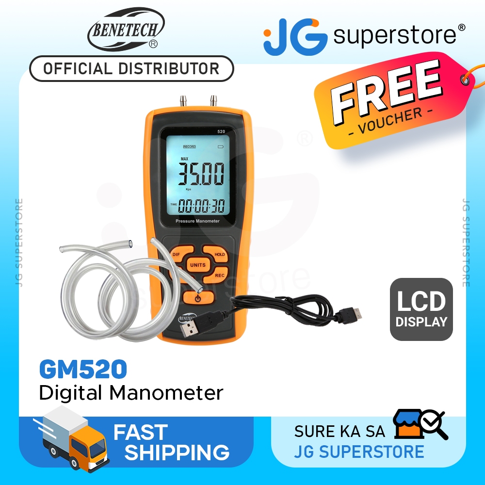 Benetech GM520 Pressure Manometer +/-0.3% FSO(25degree) | JG Superstore ...