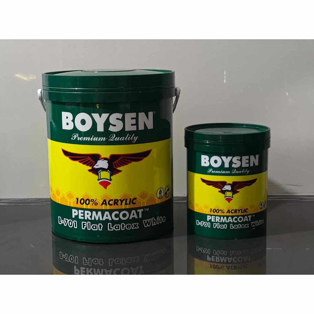 BOYSEN PERMACOAT FLAT LATEX WHITE B - 701 (ACRYLIC) | 1 LITER AND 1 ...