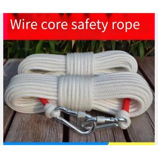 Double buckle steel core safety rope Thick fire safety rope high-rise escape  rope climbing rope