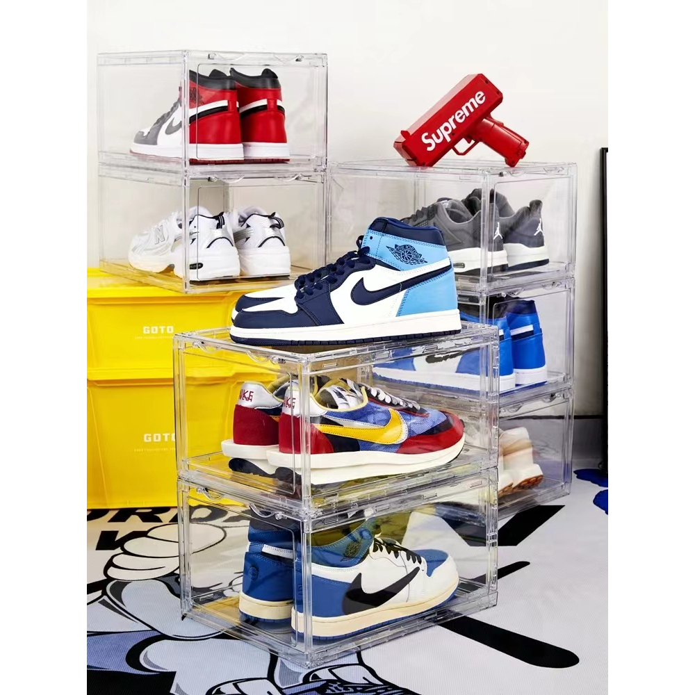 Quality Acrylic Shoe Box Stackable Magnetic Shoe Box Transparent Shoe Storage Box Shoe Rack 1PCS Shopee Philippines