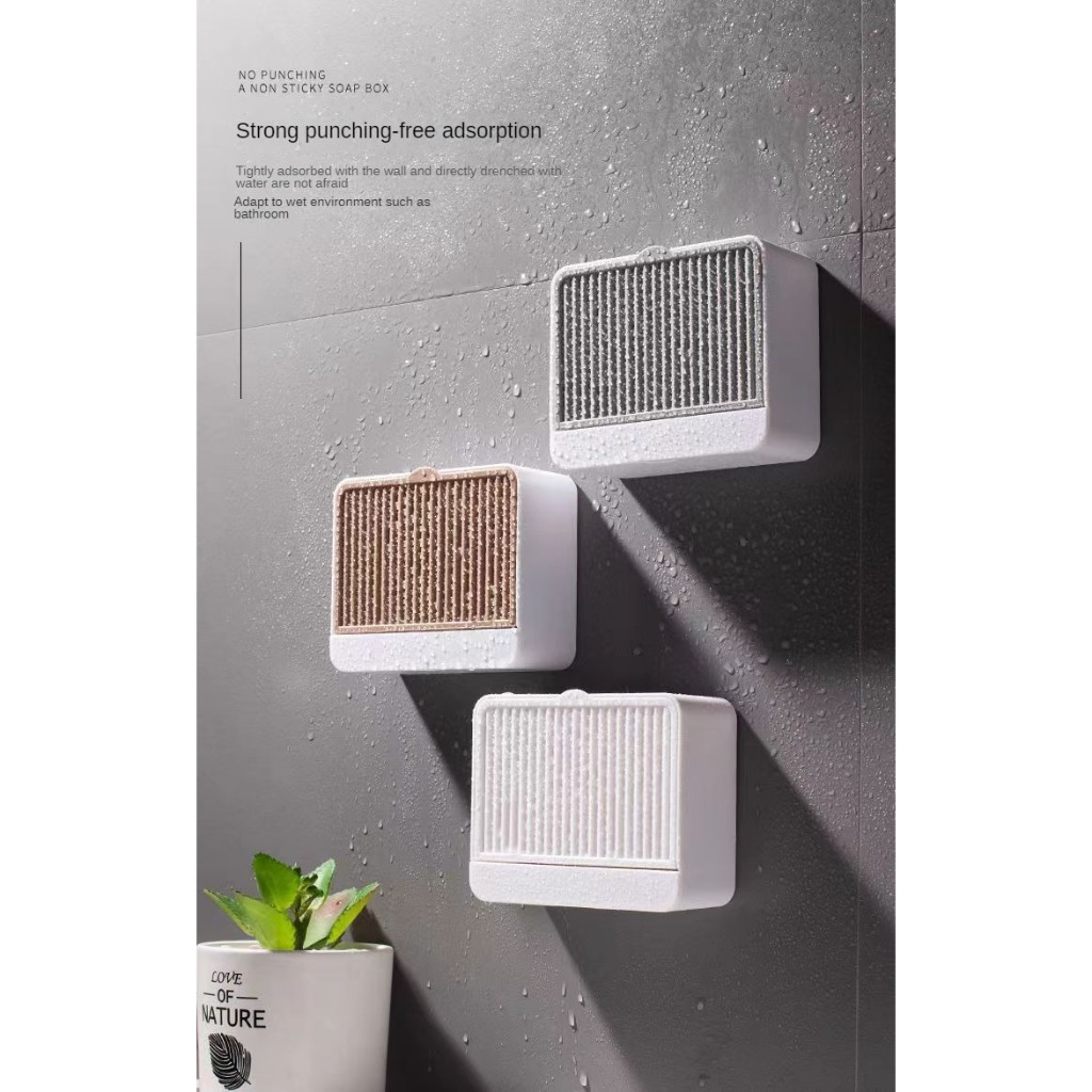 Adhesive Bathroom Shelf Wall Mounted Storage Rack Without Drill Soap ...