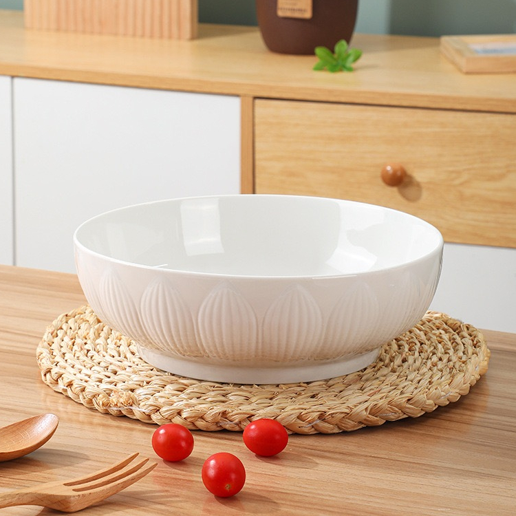 2gether Large Porcelain Salad Mixing Bowl White Ceramic Serving Bowl 9 inch Shopee Philippines