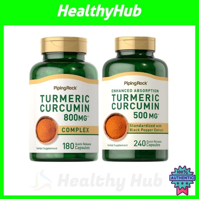 Turmeric Curcumin Complex, PipingRock 800mg, Piping Rock 500mg with