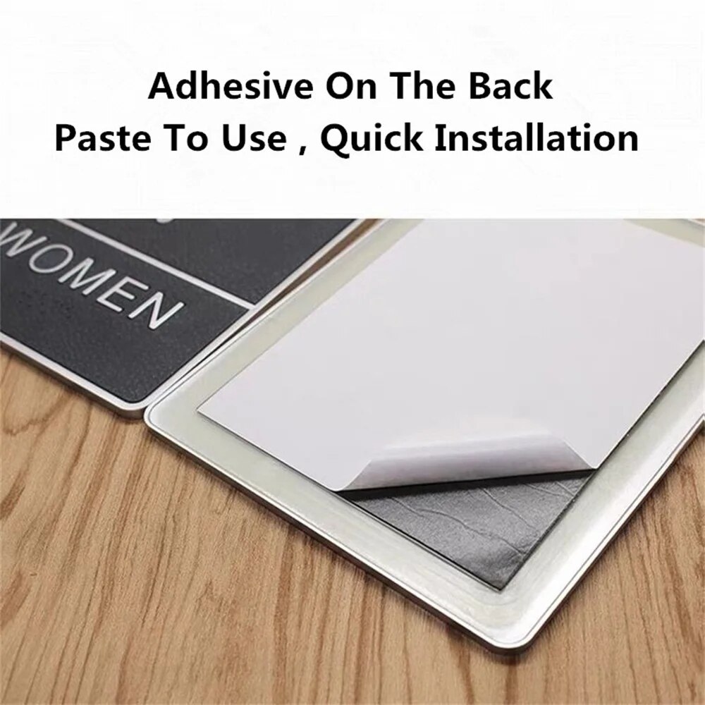1PC Self Stick Restroom Gender Sign Plate Bathroom Door Adhesive Men ...