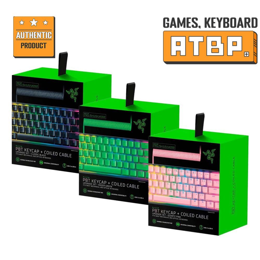 Buy Razer PBT Keycap + Coiled Cable Upgrade Set - Classic Black