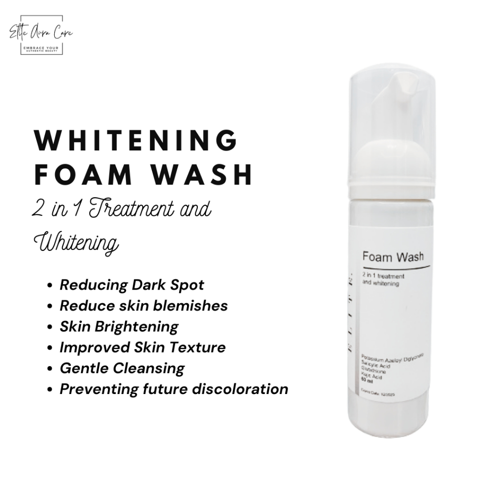 Elite Whitening Foam Wash w/ Glutathione, Azelaic Acid & Kojic Acid "2