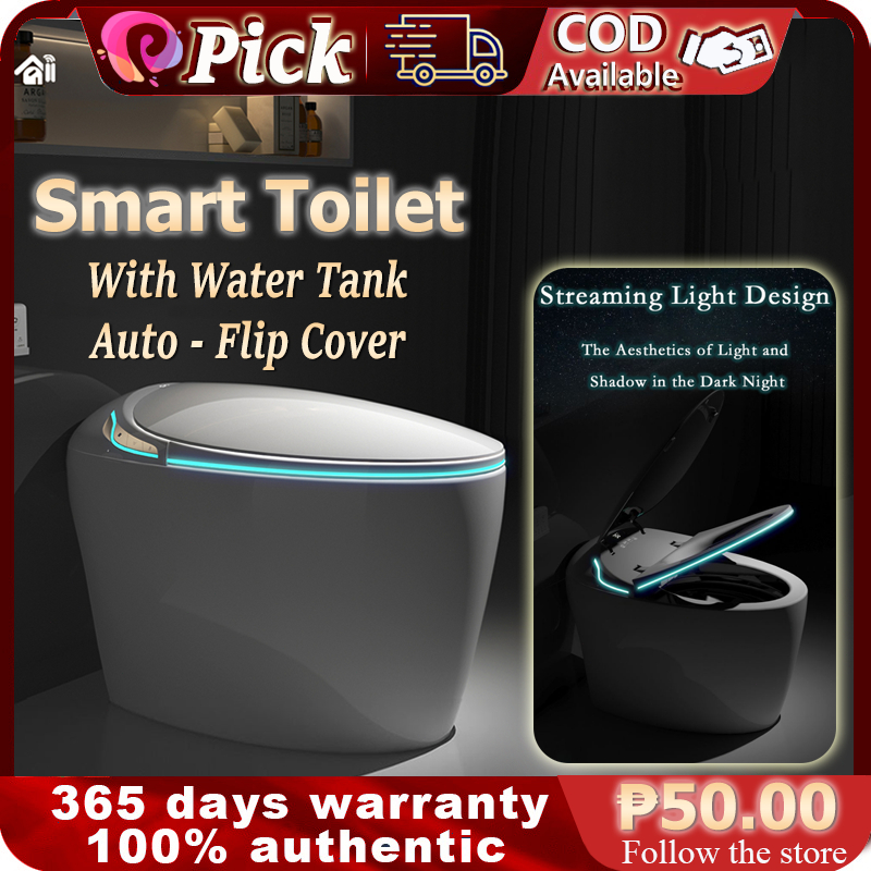 Smart Toilet Dual Mode Auto Flip Cover MultiFunction Adjustable