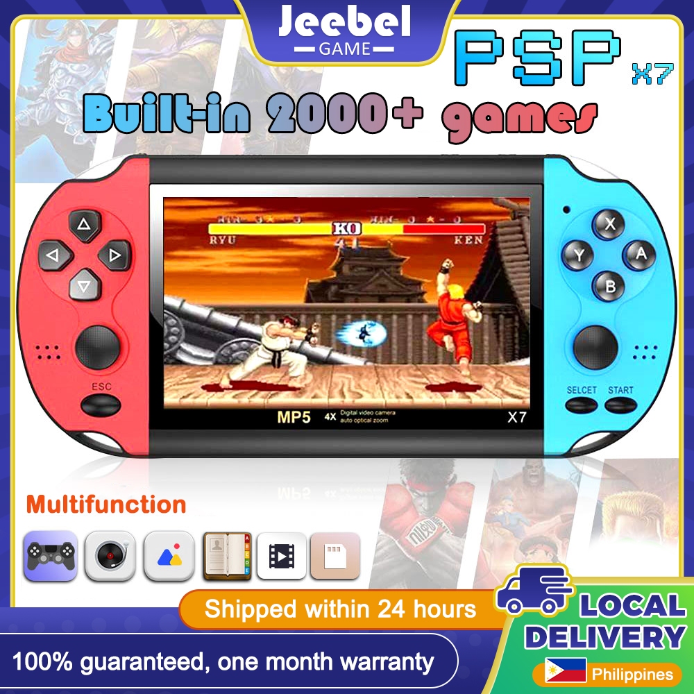 X7 Handheld Game Console Builtin Classic Retro 2000+ Games PSP MP5