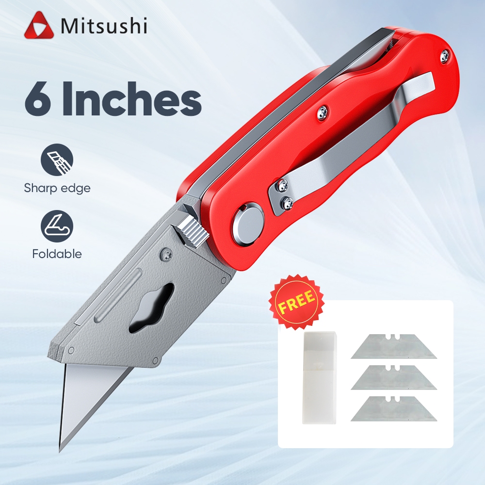 Mitsushi Utility Cutter Knives 16cm Blade Retractable Utility Knife