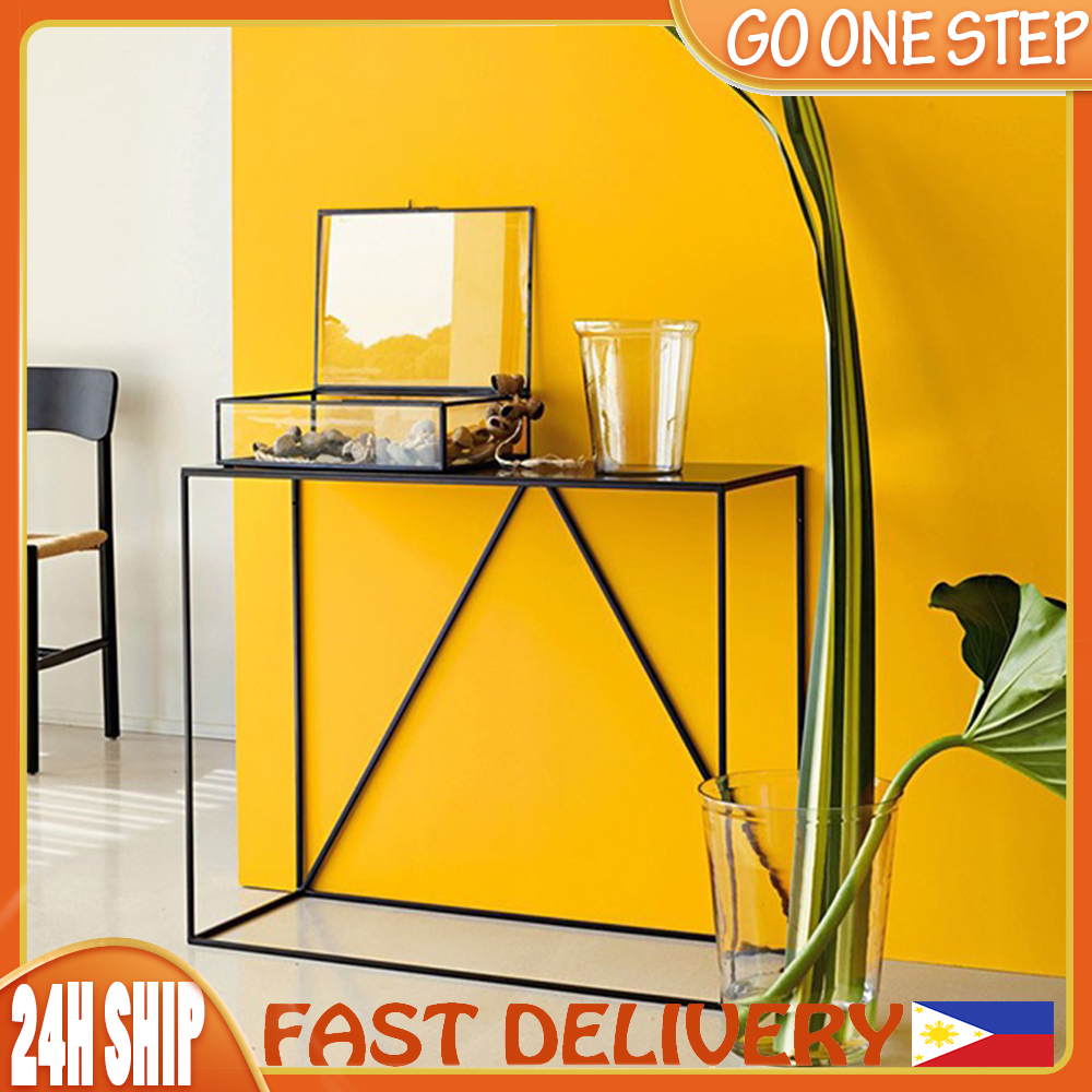 White Console Table Nordic Storage Table Iron Art Side Table Porch