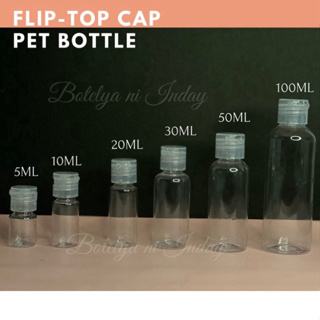 100PCS 50ml SMALL STRONG ROUND PLASTIC BOTTLES SCREW FLIP TOP LID TRAVEL  BOTTLE