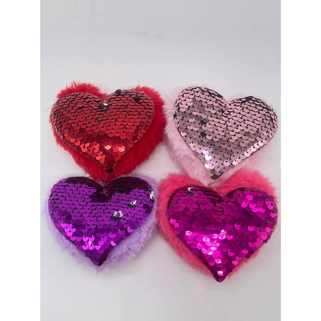 Sequin Heart keychain plush stuff toy 4 inches Shopee Philippines