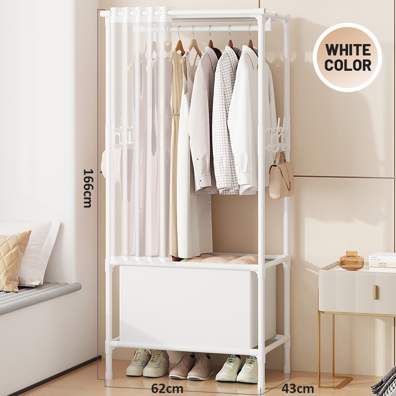 🪄COD🪄Dustproof Wardrobe Clothes Rack with Curtain Multifunction