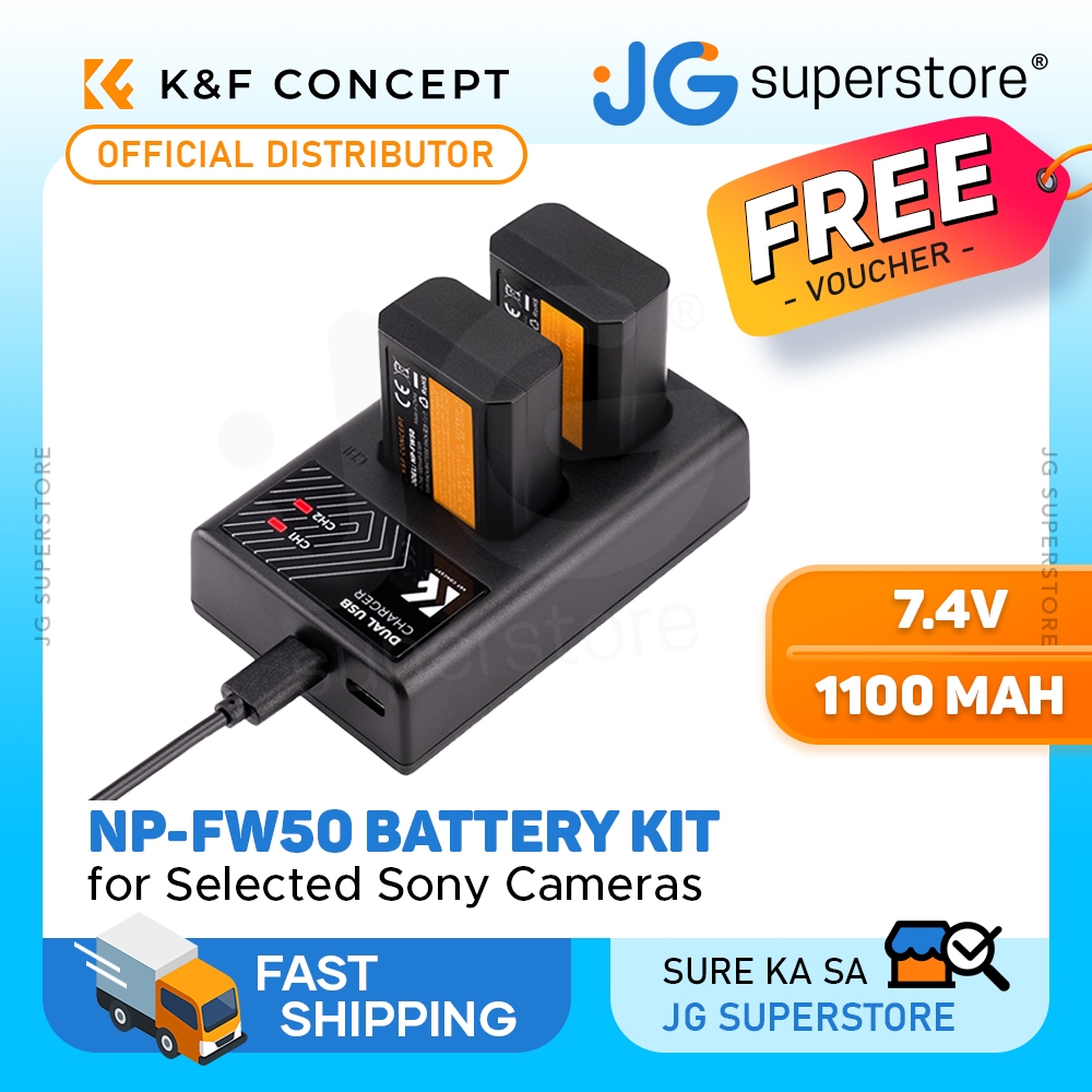 Sony A6700 K&F Concept NP-FW50 Battery Charger Set With Dual Slot