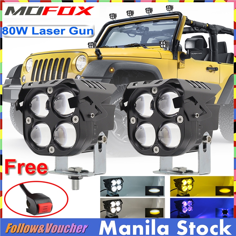 MOFOX D21Mini Driving Light 40W Laser Gun Lights 4Color Red Blue Fog