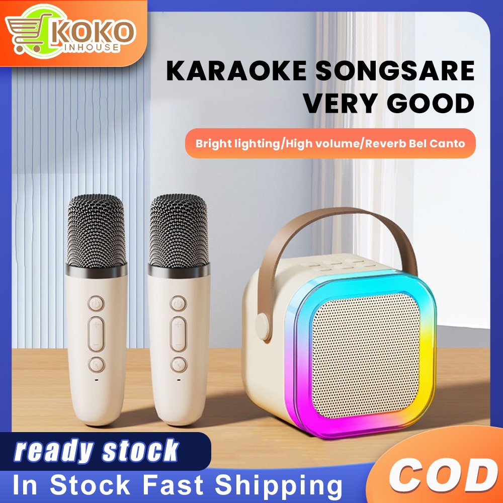 Karaoke bluetooth speaker Wireless Dual Microphone with microphone ...