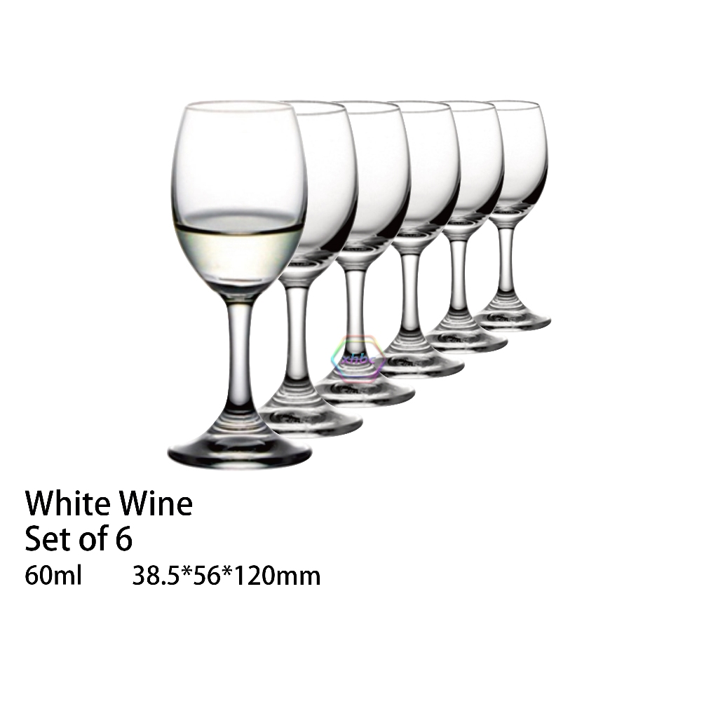 60ml Glassware Leadfree crystal Goblet glass wine glass set 6pcs