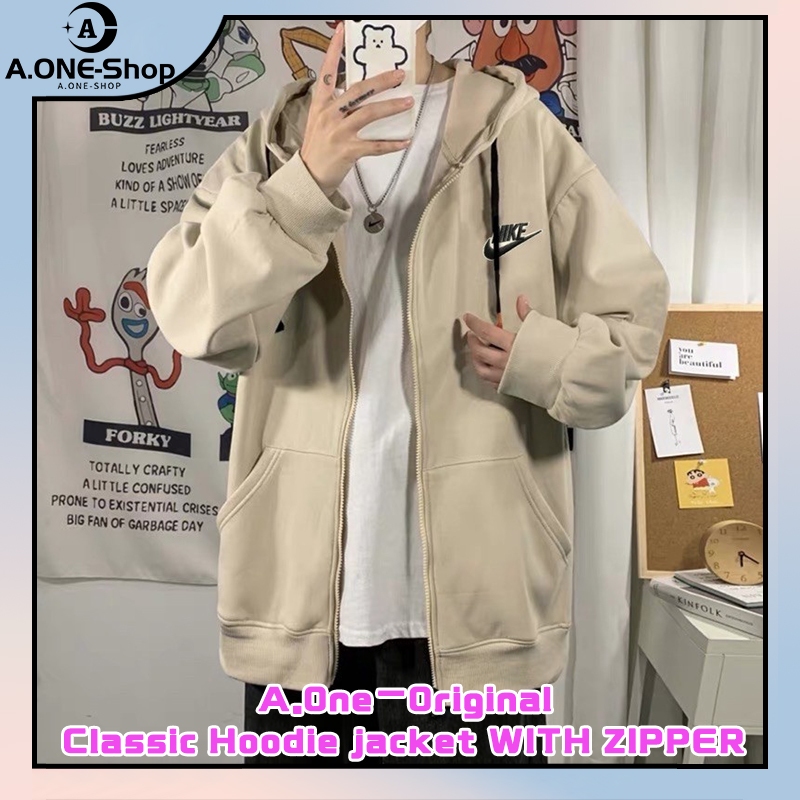 A One Hoodie jacket with zipper Unisex NK jacket With hood Double layer design of hat hoody Shopee Philippines