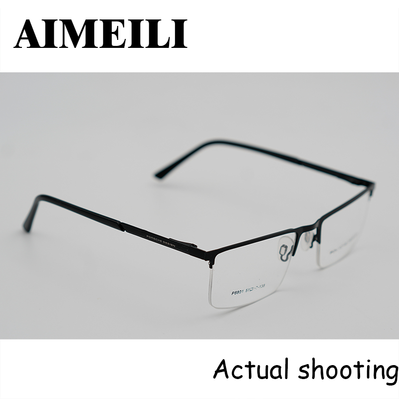 AIMEILI half frame glasses Metal frame eyeglass Simple Metal frame ...