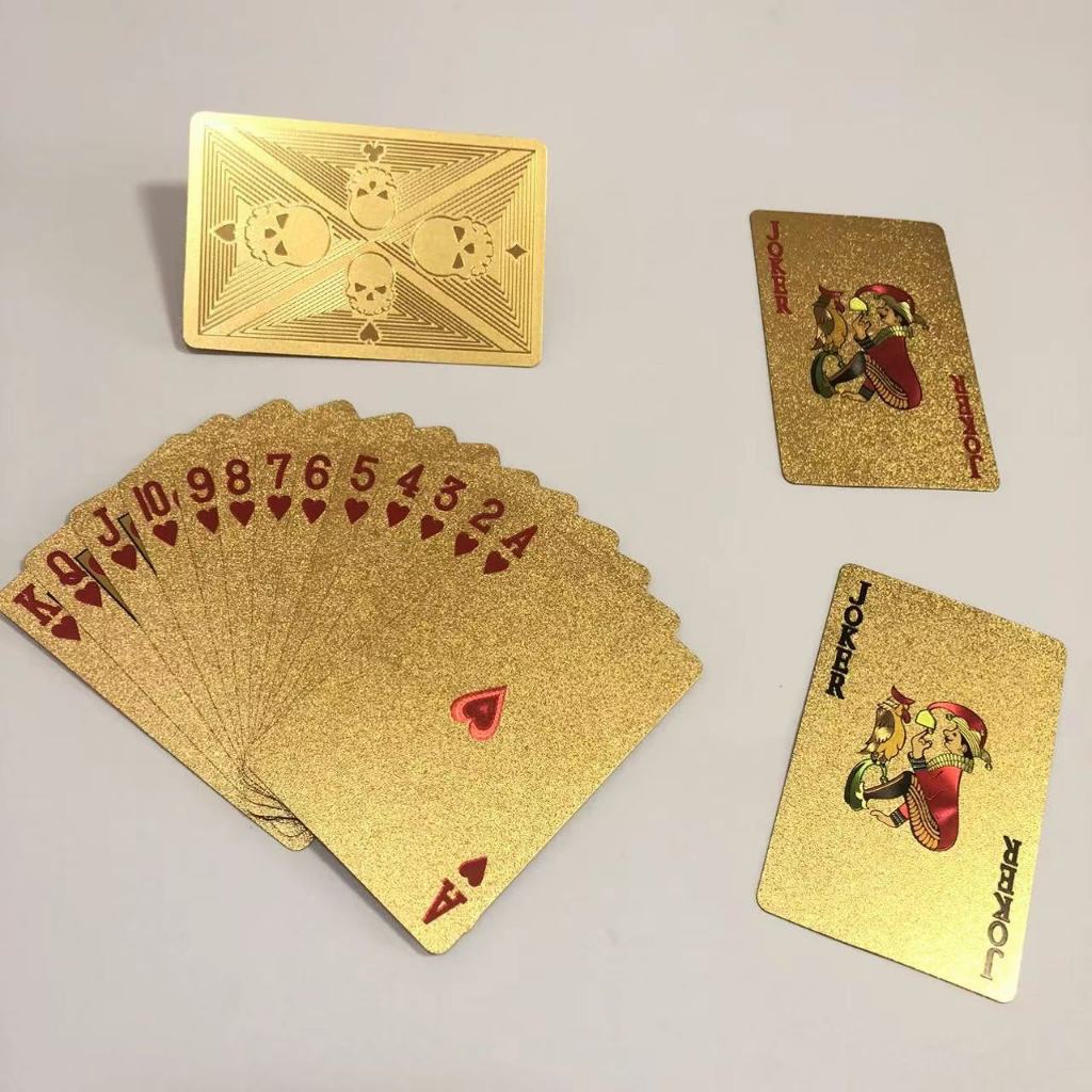 Poker Cards Gold Foil Plated Baccarat Texas Hold'em Playing Cards Poker ...