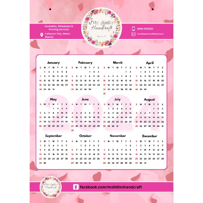 Poster wall calendar 2024 A4 size Shopee Philippines