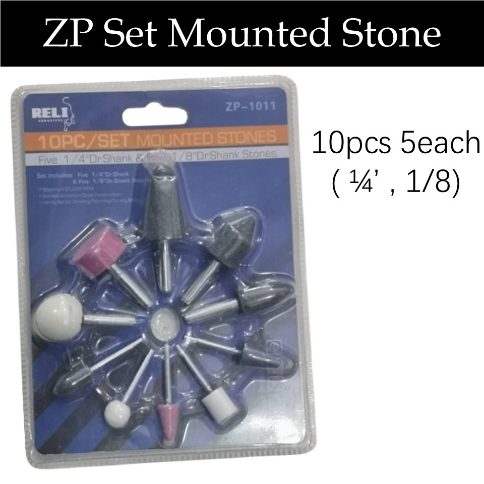 RTK ZP Set Mounted Stone Small Size Stone Grinding Stone 10PC 5each(1/4 ...