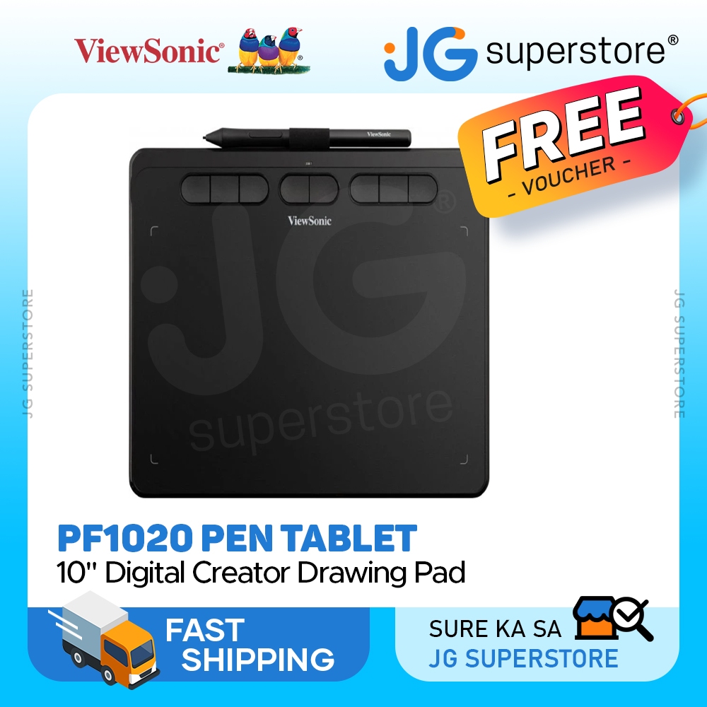 ViewSonic PF1020 Pen Tablet USBC 10" Digital Creator Graphic Pad for