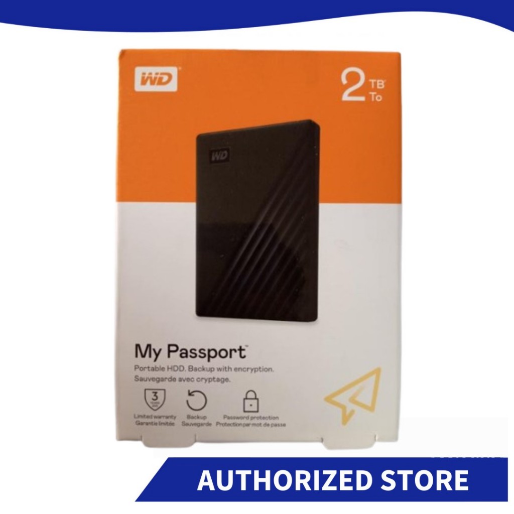 WD Western Digital MyPassport 2TB Portable External Hard Disk Drive 2.5 ...