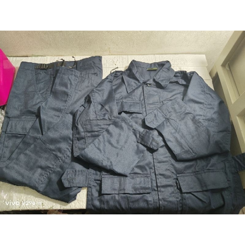 Security guard tropical uniform set (navy blue) | Shopee Philippines