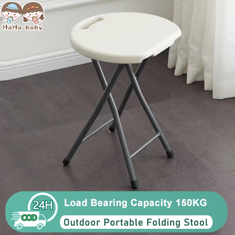 Heavy Duty Fold Up Stool Metal Foldable Stool Collapsible Round Stool