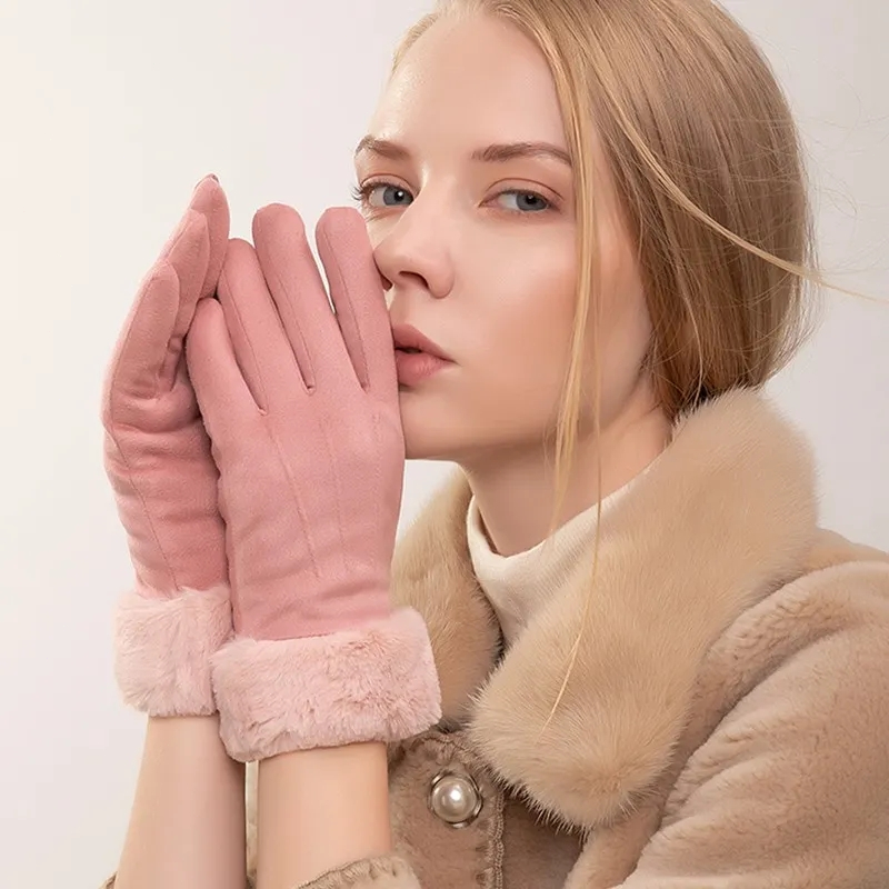 Great Women'S Winter Genuine Leather Gloves - Touch Screen Gloves - Bow Cute