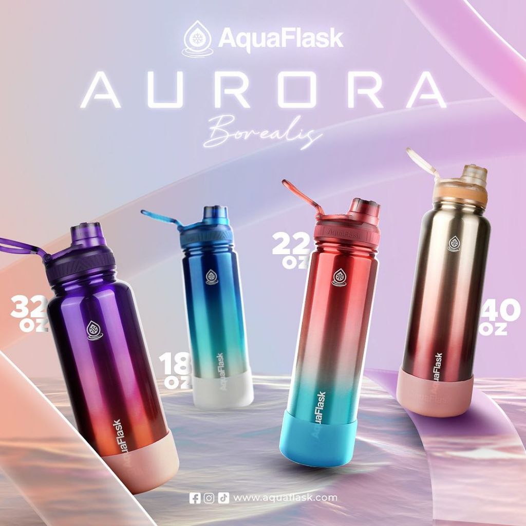 Aquaflask Aurora Borealis Collection (22oz/32oz/40oz) Limited Edition w ...