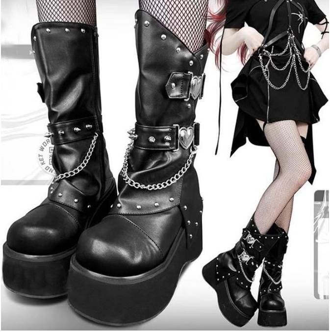 Chunky on sale goth boots