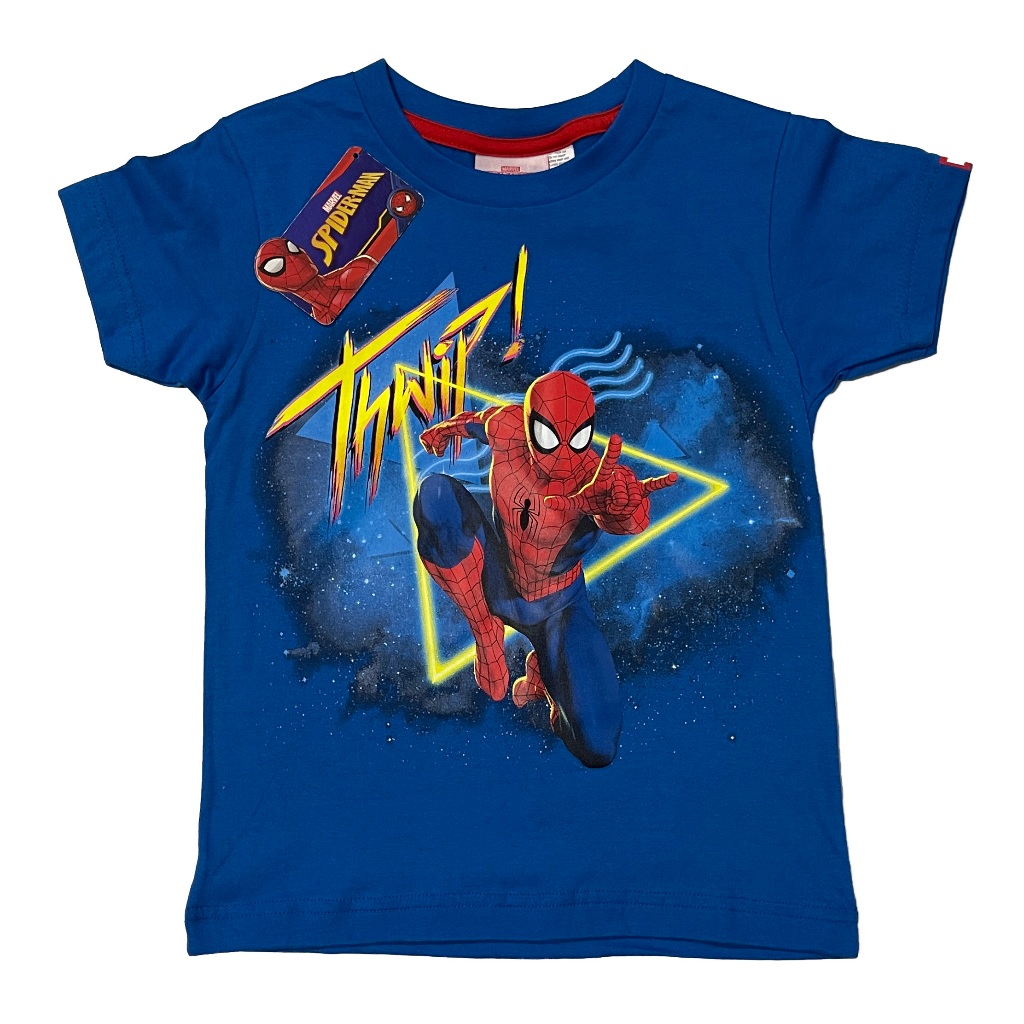 Nautinati Pack Of 3 Orange, Yellow & Blue Cotton Spiderman T-Shirts For Boys