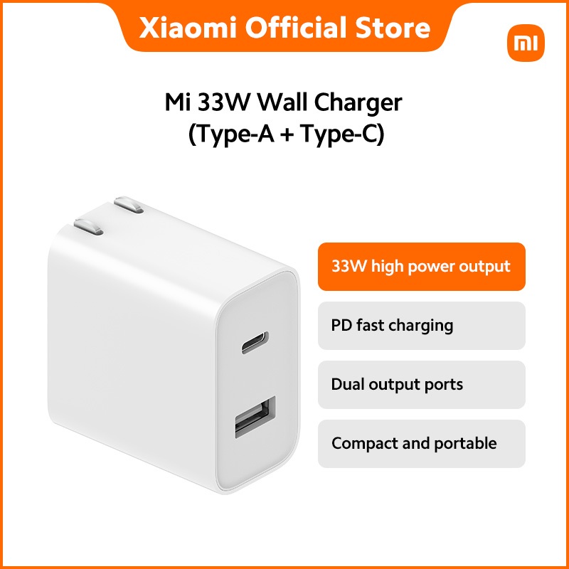 Xiaomi Mi 33W Wall Charger (Type-A+Type-C) US | Shopee Philippines