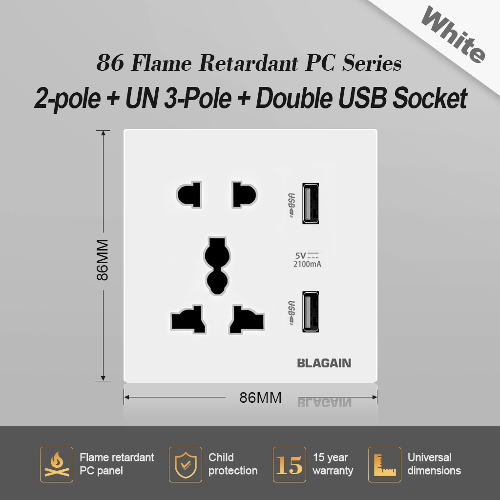 Blagain Multiple Outlet for house With Switch Indicator 86mm | Shopee ...