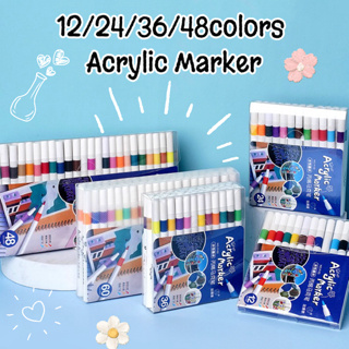 36 Colors Double Head Acrylic Paint Markers Brush Pens rotulador acrilico  For Rock Painting Ceramic Glass Canvas DIY Art Supply - AliExpress