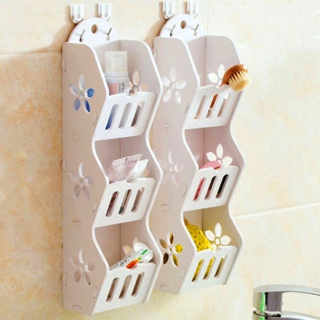 PRIS 3 Layers Storage Rack Shelf Wall Hanging Organizer For Bathroom ...