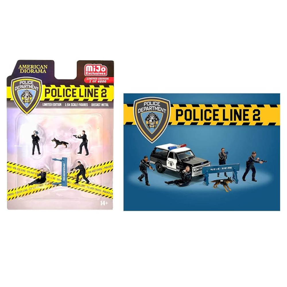 American Diorama 1/64 Scale Police Line 2 Figure Set (AD-76497 ...