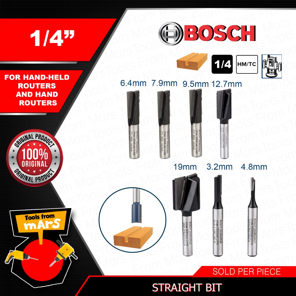 Bosch Router Straight Bit 1/4