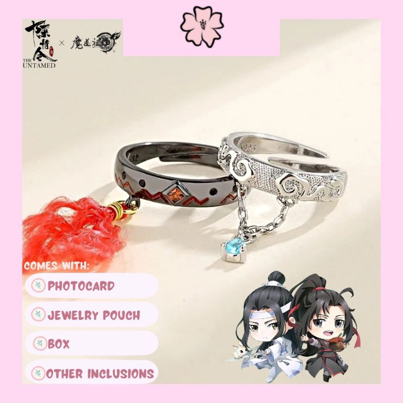 Style 2 S925 MDZS The Untamed Wei Wuxian Lan Wangji WangXian Rings ...