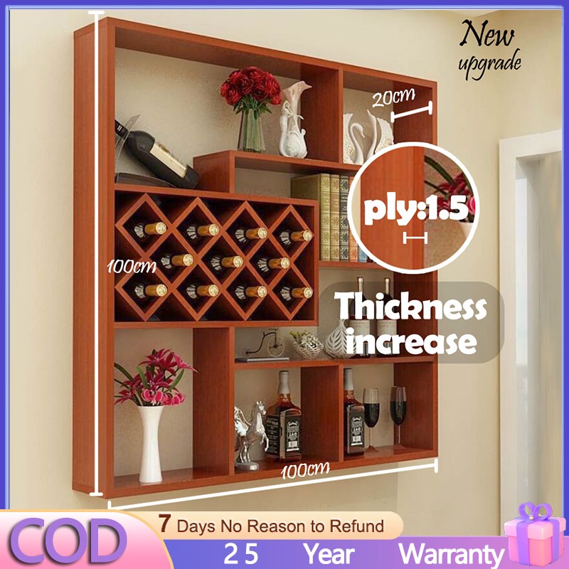 100*100*20CM Wall Shelf Wine Racks Bottle Holder Wall Mount Bookshelf ...
