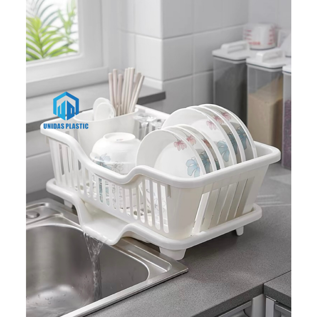 UNIDAS Kitchen Shelves Plastic Dish Rack Kitchen Utensil Dish Storage ...