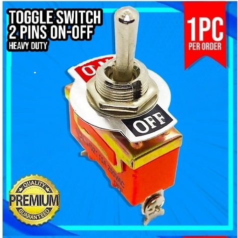 Heavy Duty ON and OFF 2 PINS SPST Metal Toggle Rocker Switch 15A up to ...